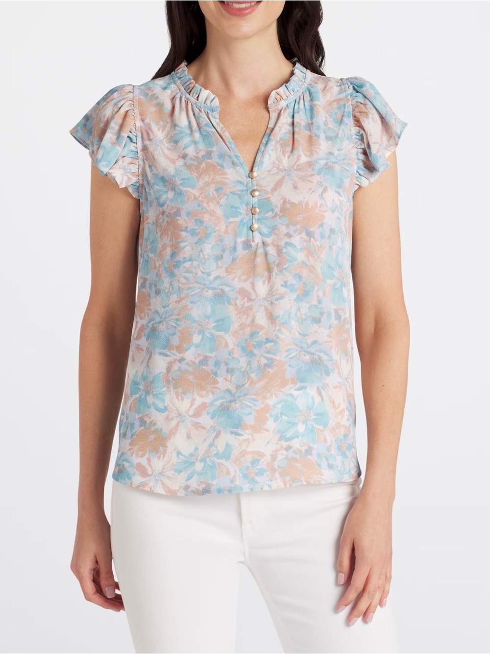 Mickey Post Montgomery Flutter
Sleeve Floral Blouse Top
Lightweight Work Shirt